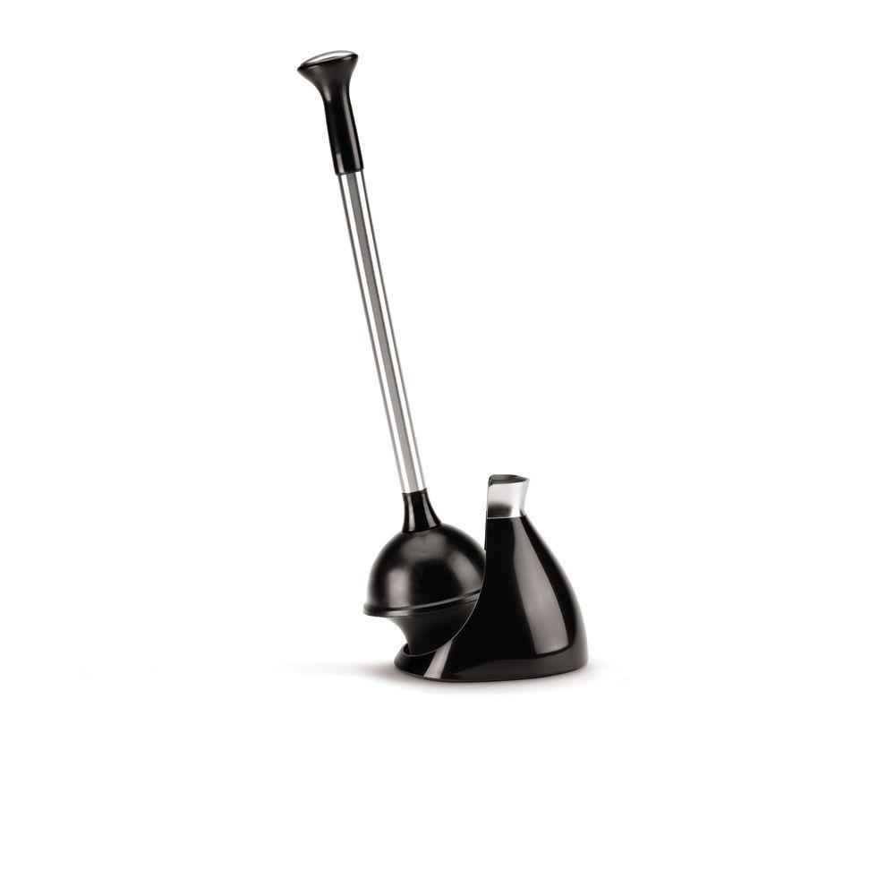 Stainless Steel simplehuman Toilet Plunger with Holder FREE SHIPPING Black