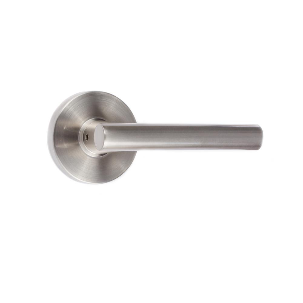 Sure Loc Hardware Juneau Modern Satin Stainless Privacy Bed Bath Door Lever