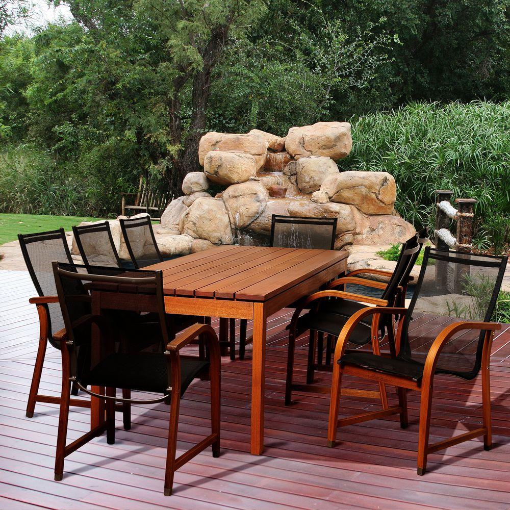 Amazonia Baker 9Piece Eucalyptus Rectangular Patio Dining SetSC ATA