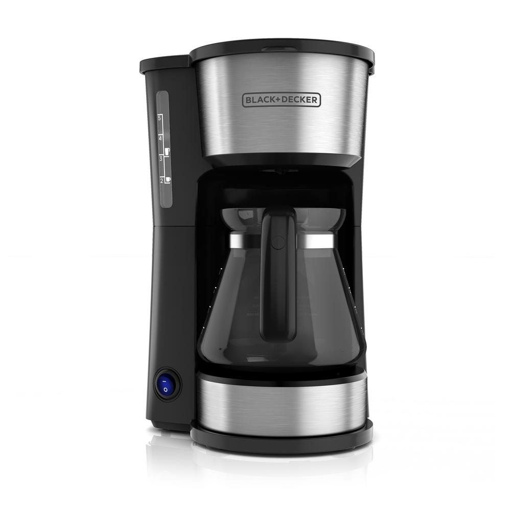 BLACK+DECKER 4in1 5Cup Black Stainless Steel Drip Coffee Maker