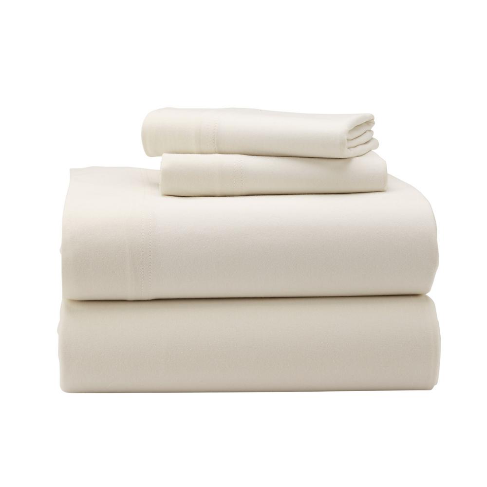 The Company Organic Cotton Jersey 3 Piece Natural Solid Twin The Company Organic Cotton Jersey 3 Piece Natural Solid Twin Sheet Set