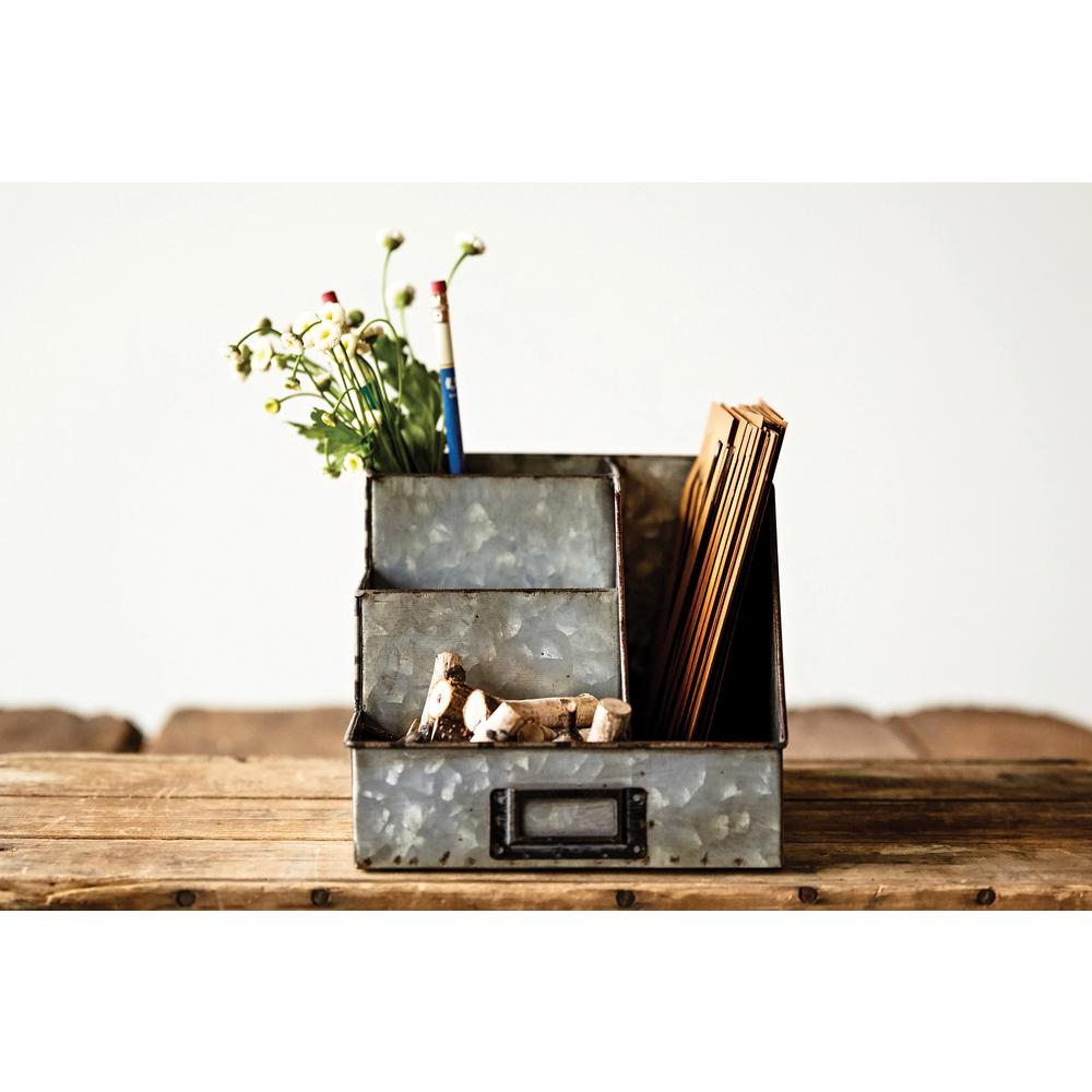 Rustic Metal Nameplate Desktop Letter Organizer