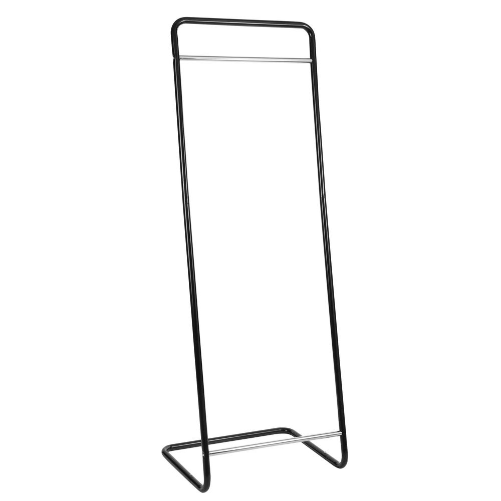 happimess Lucas Cantilever Black/Chrome Metal Clothes Rack (24 in. W x ...