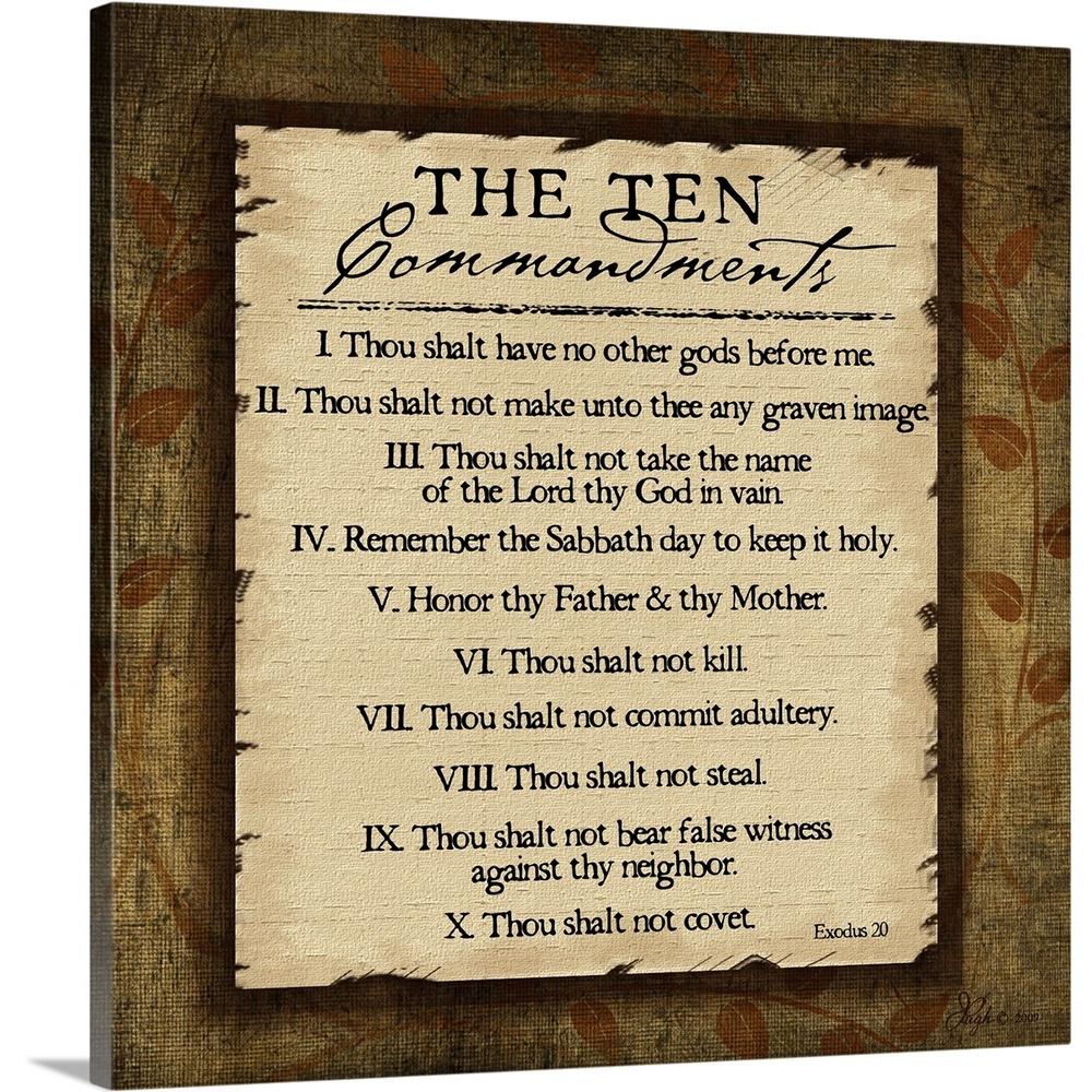 Ten Commandments By Jennifer Pugh Canvas Wall Art