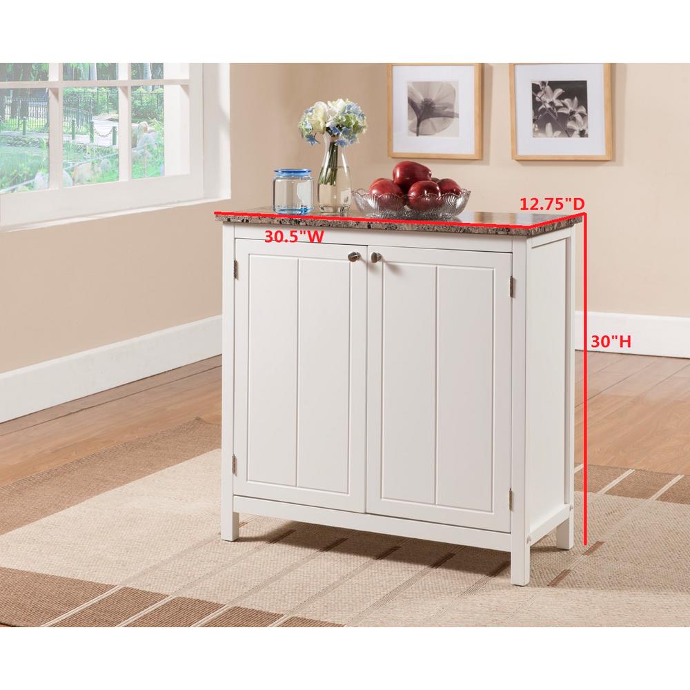 Kings Brand Furniture White With Marble Finish Top Kitchen Storage