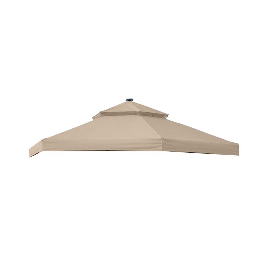 Garden Winds Patio Furniture Outdoors The Home Depot Standard 350 Beige Replacement Canopy For 10 Ft X Solar Hexagon Gazebo