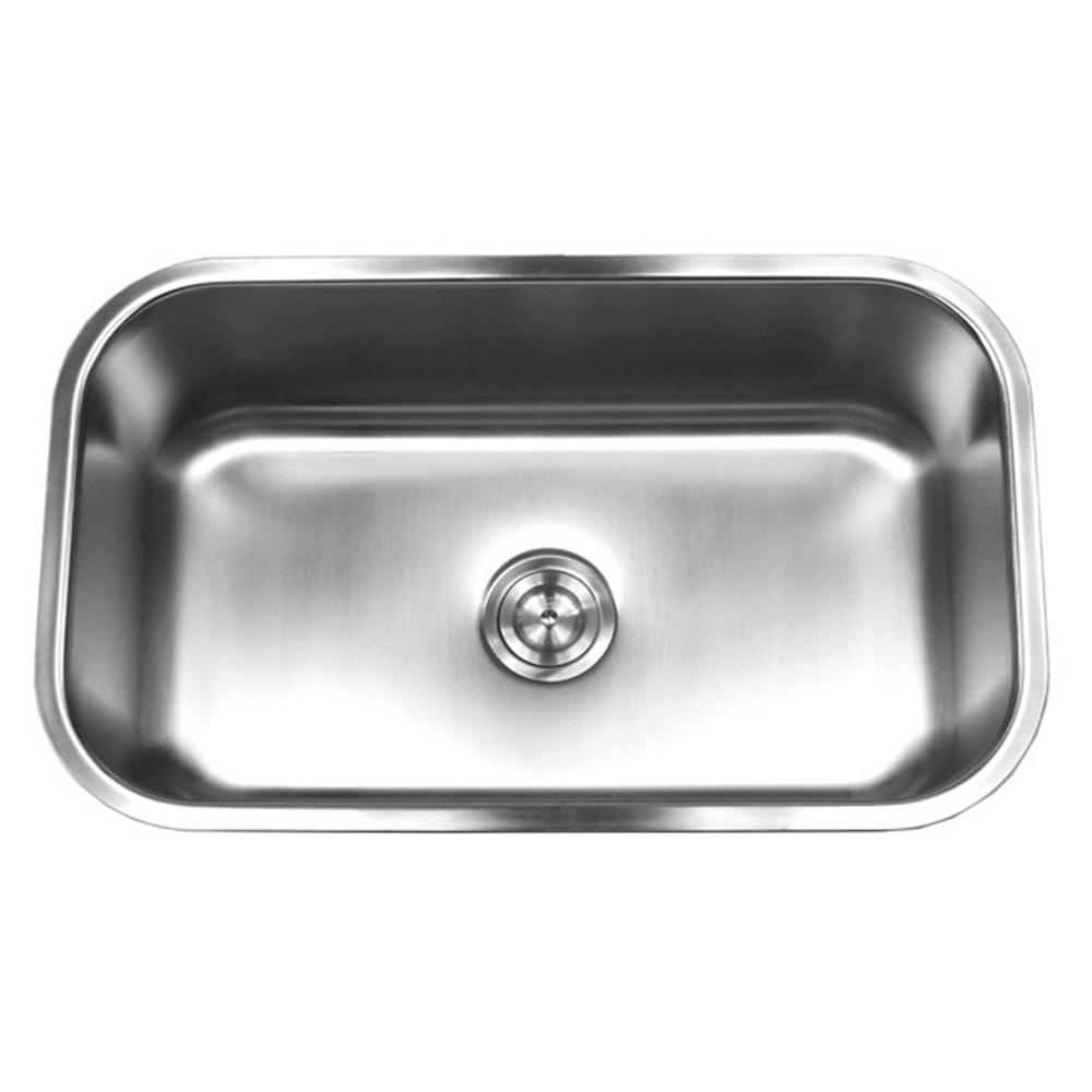 Kingsman Hardware Undermount 18 Gauge Stainless Steel 30 In X 18 1 8 In X 10 In Deep Single Bowl Kitchen Sink With Brushed Finish