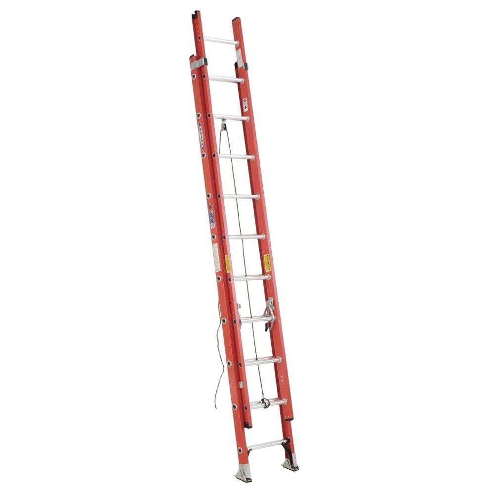 Werner 16 ft. Fiberglass Compact Extension Ladder with 300 lb. Load Capacity Type IA Duty Rating