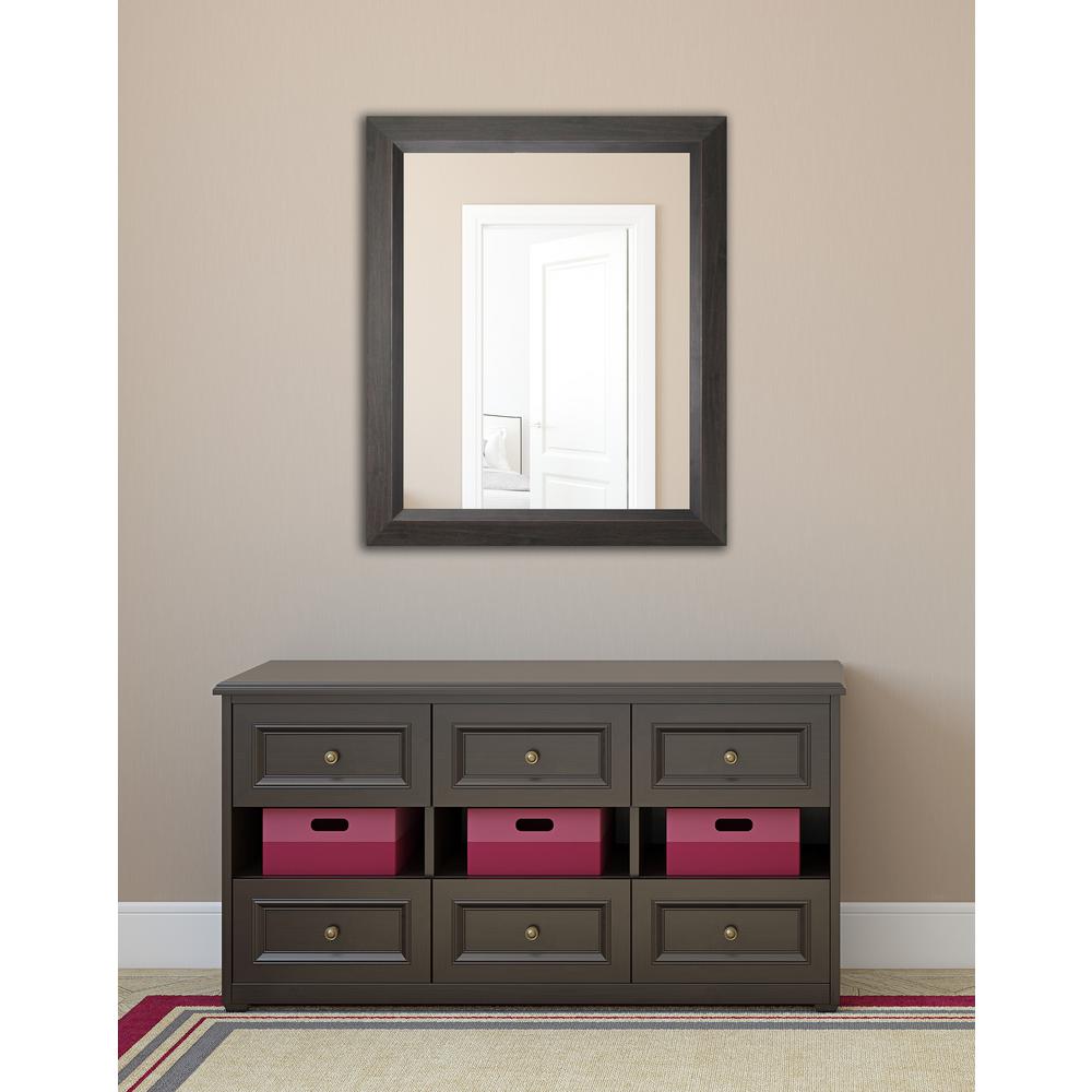 60 In X 40 Dark Walnut Non Beveled Vanity Wall Mirror