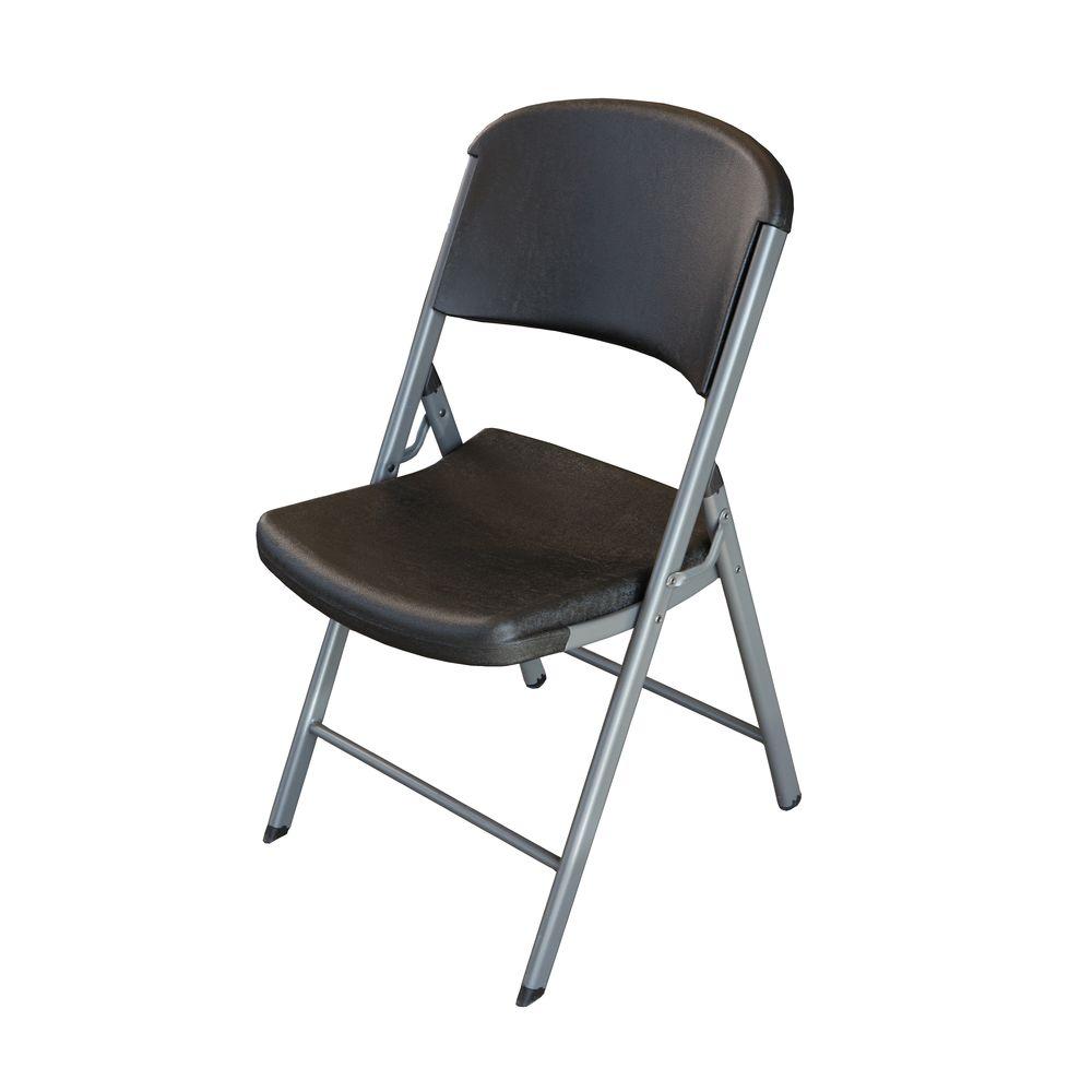 Black Plastic Seat Outdoor Safe Folding Chair Set Of 4