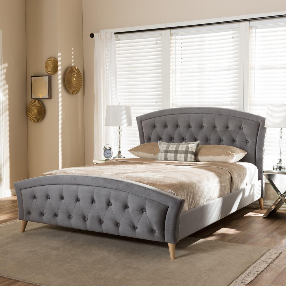Baxton Studio Hannah Gray Queen Upholstered Bed 28862 7118 Hd The Baxton Studio Hannah Gray Queen Upholstered Bed