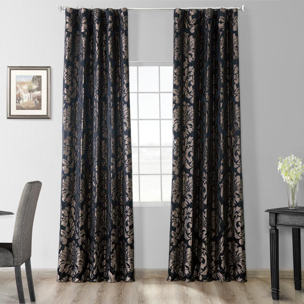 Faux Silk Black Curtains Drapes Window Treatments The