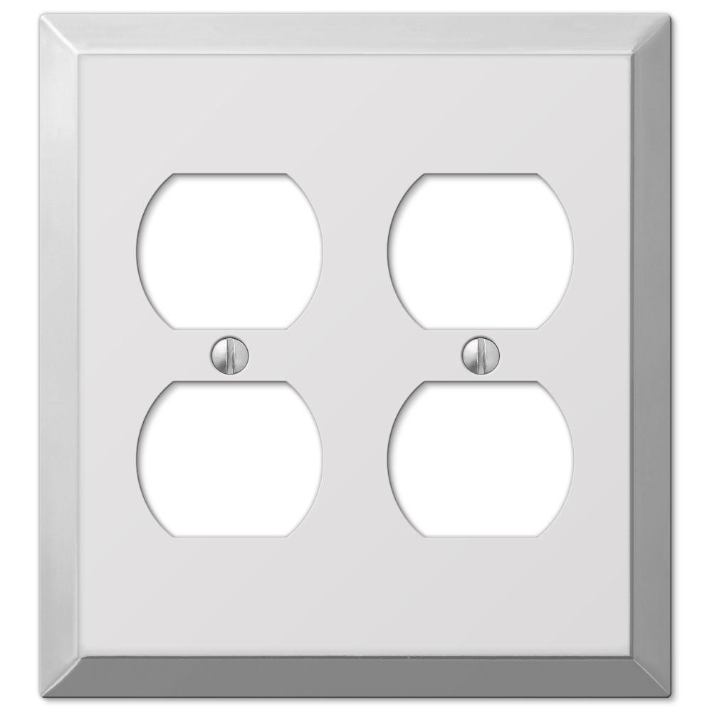 Hampton Bay Studio 1 Duplex Outlet Plate Chrome61DCHHB The Home Depot