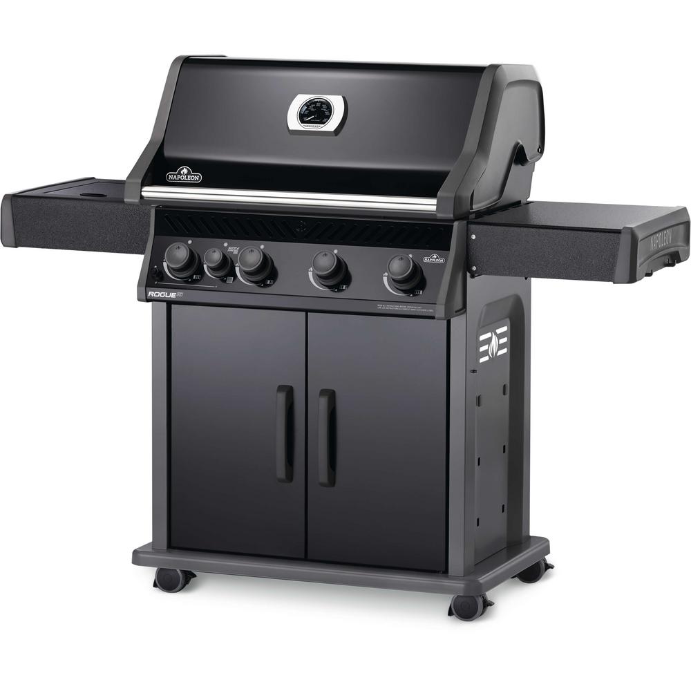 Napoleon Rogue 4 Burner Propane Gas Grill With Infrared Side Burner In Black