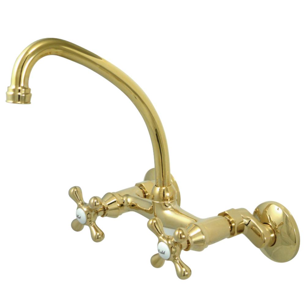 Polished Brass Kingston Brass Basic Kitchen Faucets Hks214pb 64 1000 