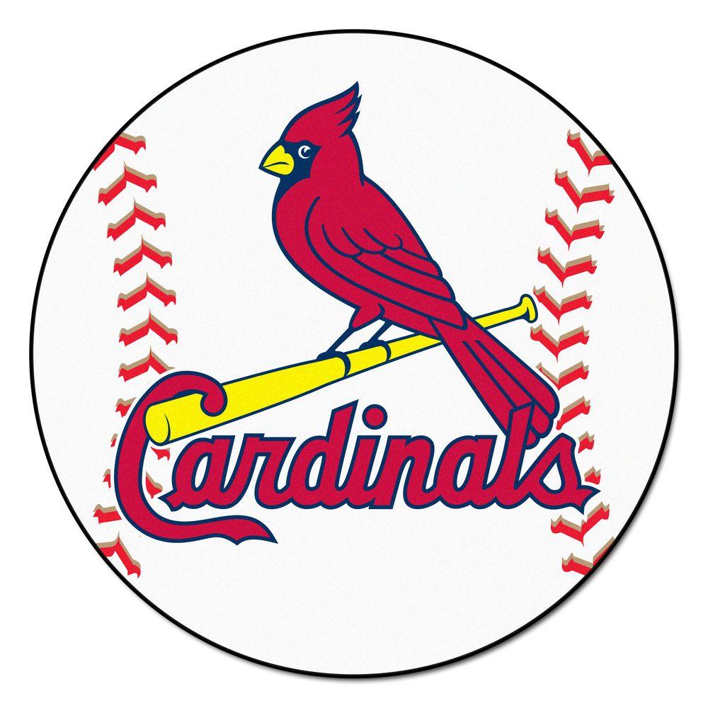 FANMATS MLB St. Louis Cardinals White 2 ft. 3 in. x 2 ft. 3 in. Round Accent Rug-6503 - The Home ...