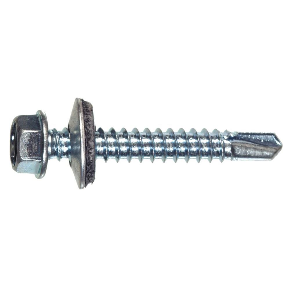 Everbilt #14 X 2-1/2 In. Self-Drilling Screw With Neoprene Washer 1 Lb ...