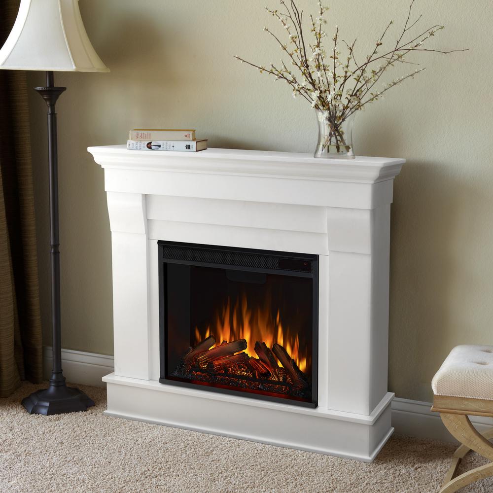 Real Flame Chateau 41 in. Electric Fireplace in White-5910E-W - The Home Depot