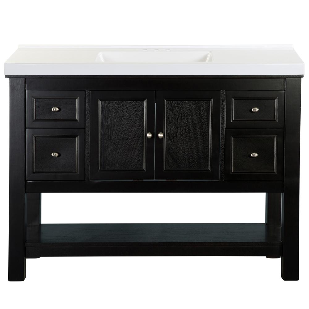 Home Decorators Collection Gazette 49 in. W x 22 in. D Bath Vanity in Espresso with Cultured Marble Vanity Top in White with White Sink was $1289.0 now $773.4 (40.0% off)