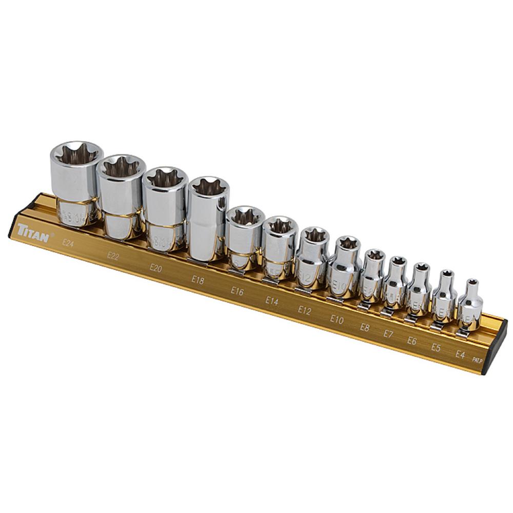Titan 13pc Torx Bit Set on Magnetic aluminum rail