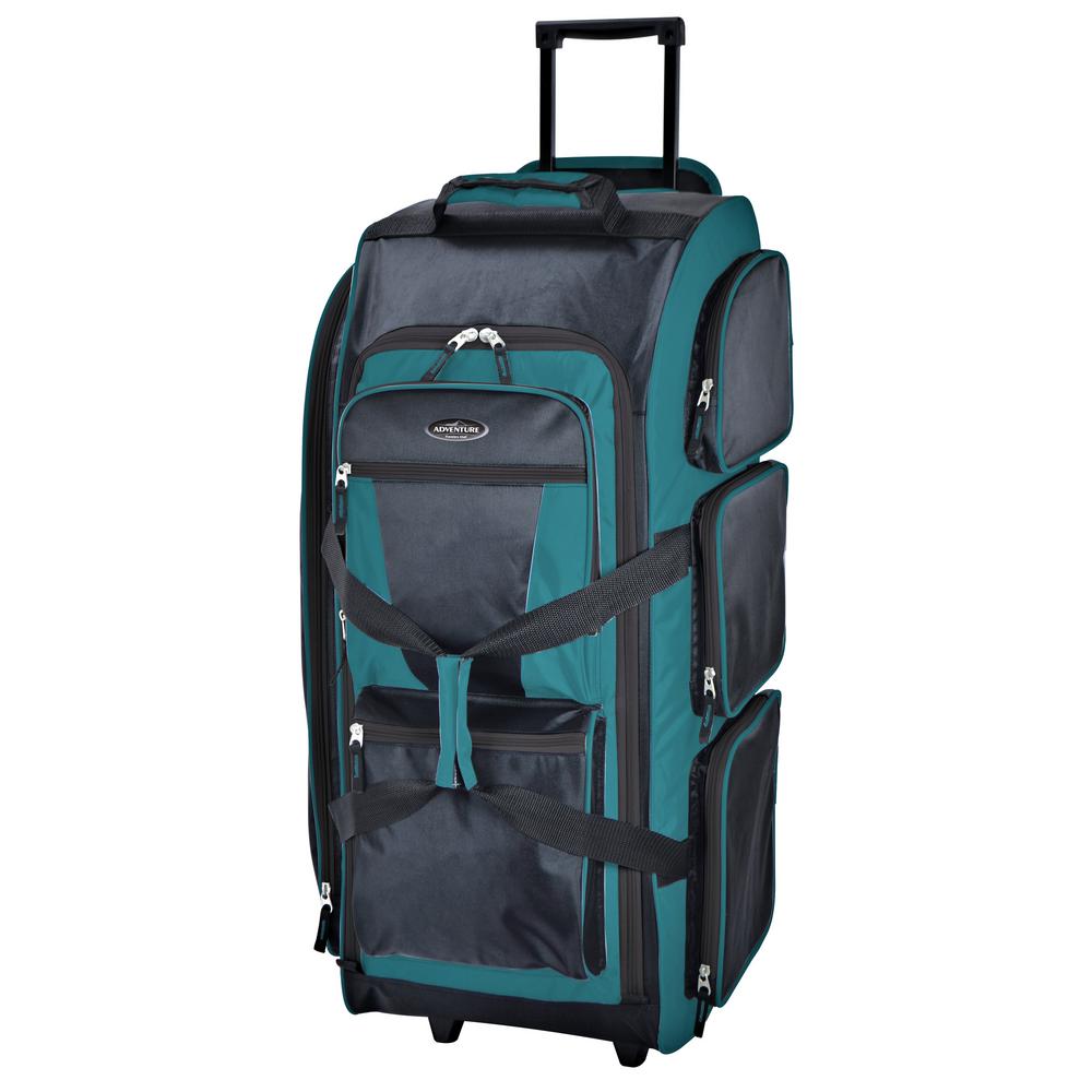 30 Inch Multi-Pocket Upright Rolling Duffel Bag Travel Storage Luggage Teal Blue 15272764987 | eBay