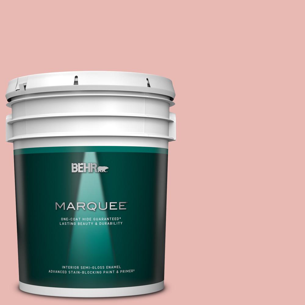 BEHR MARQUEE 5 gal. MQ404 Noble Blush OneCoat Hide SemiGloss Enamel Interior Paint and