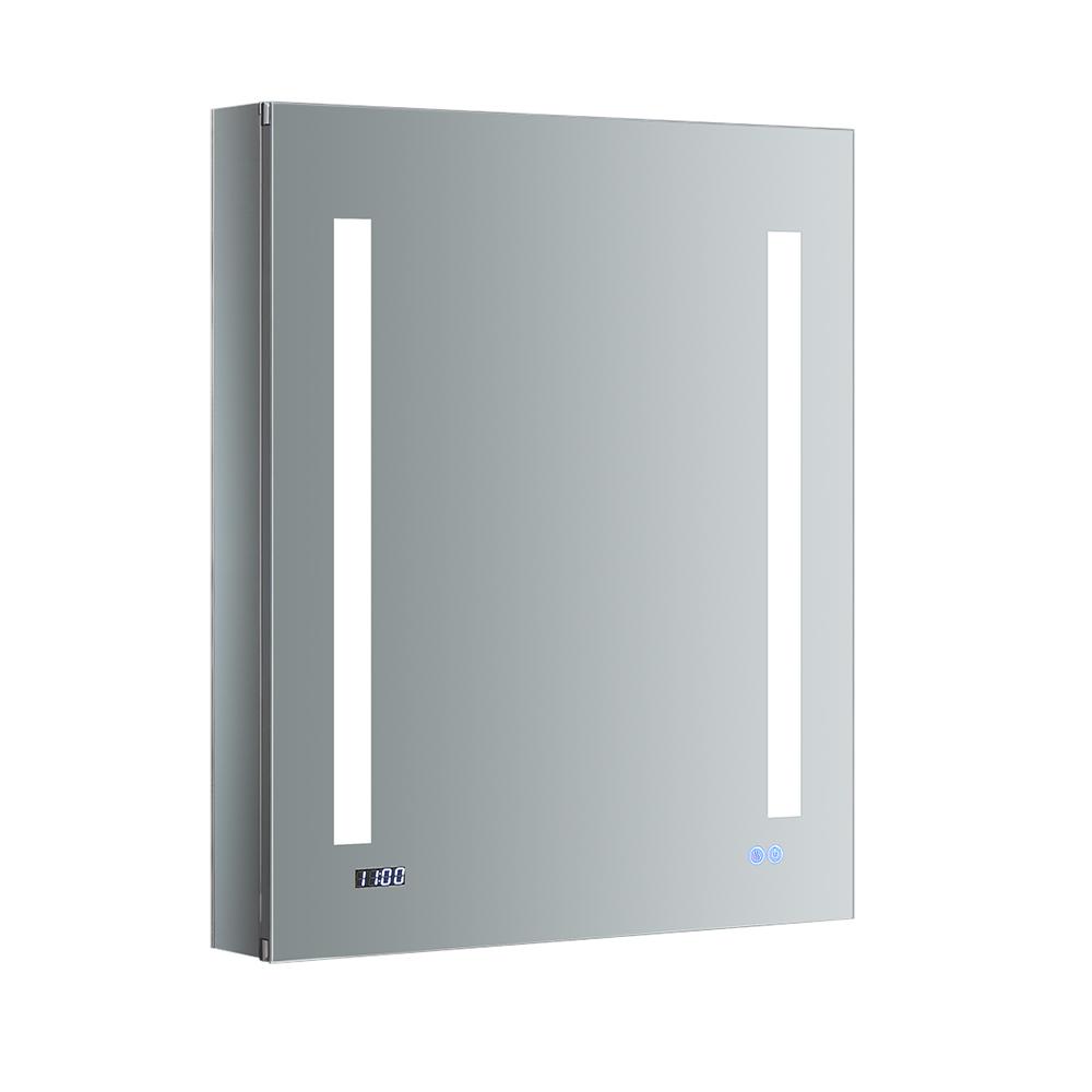 Fresca Tiempo 24 In W X 30 In H Recessed Or Surface Mount Medicine Cabinet With Led Lighting Mirror Defogger And Left Hinge Fmc012430 L The Home Depot