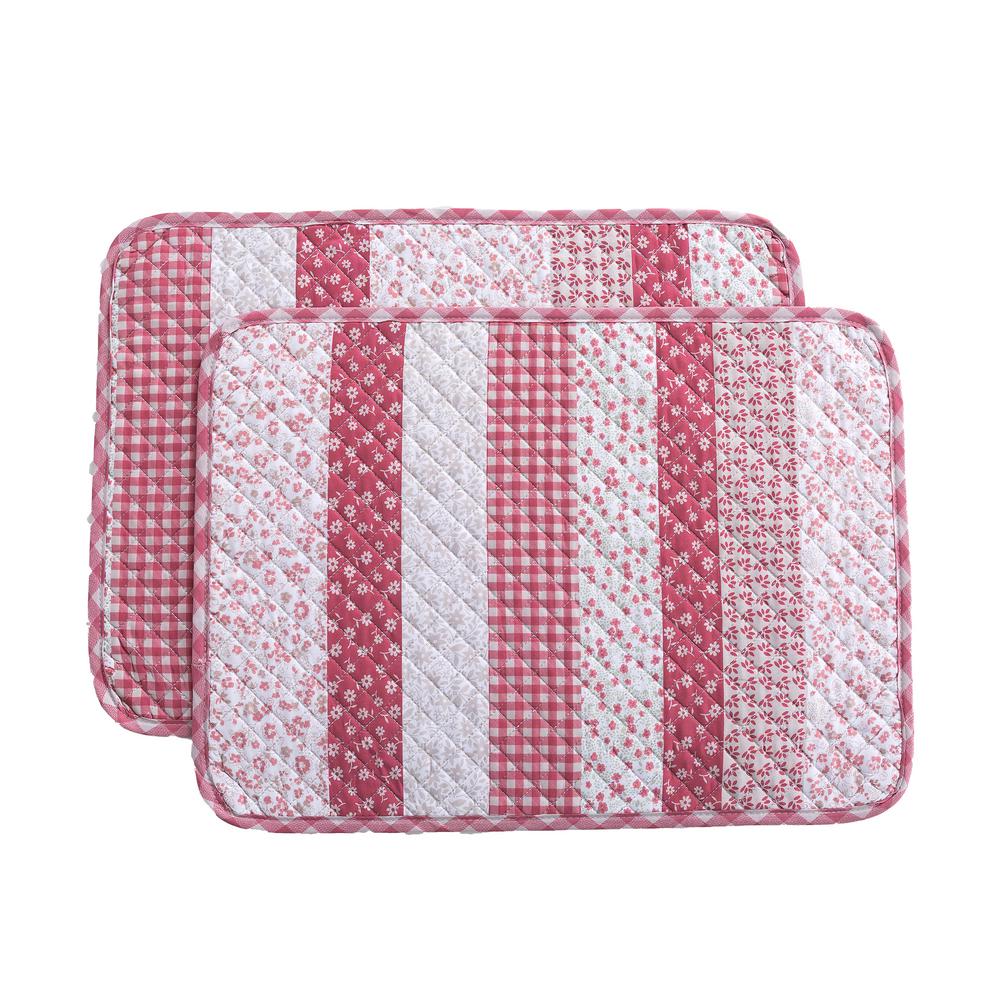 COUNTRY LIVING Little Stars 19 in. x 13 in. Red Quilted Microfiber