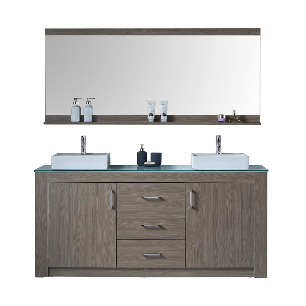 Virtu Usa Tavian 60 In W Bath Vanity Gray Oak With Stone Virtu Usa Tavian 60 In W Bath Vanity