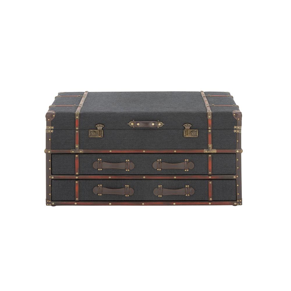 Litton Lane 40 In X 21 Dark Blue Fabric Chest Coffee Table With Dark Blue Fabric Chest Coffee Table With