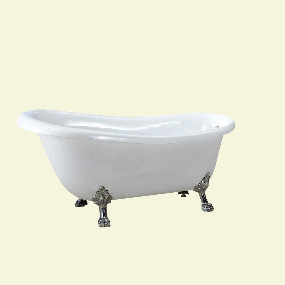 Dreamwerks 5.5 ft. Acrylic Clawfoot NonWhirlpool Bathtub in WhiteHY601 The Home Depot
