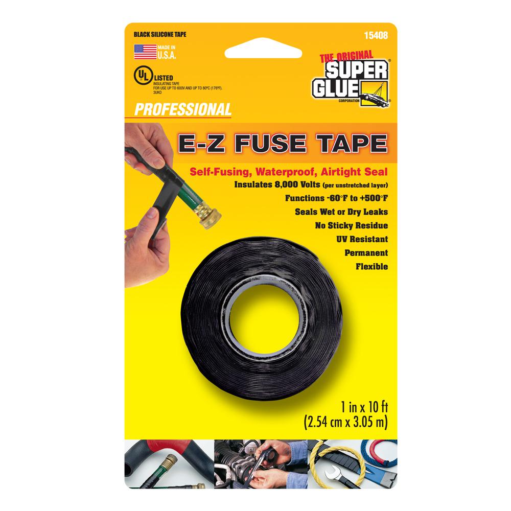 Super Glue 1 In X 10 Ft Black E Z Fuse Silicone Tape 15408 6 The Home Depot