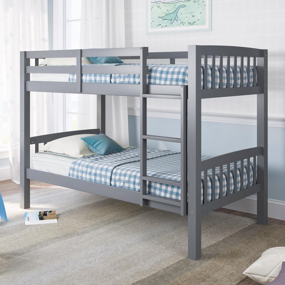 Corliving Dakota Grey Twin Single Bunk Bed Bdn 270 B The Home Depot Corliving Dakota Grey Twin Single Bunk Bed