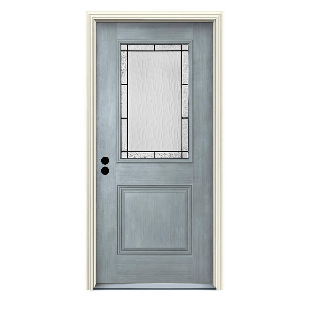 Jeld Wen 36 In X 80 In Right Hand 1 2 Lite Wendover Stone