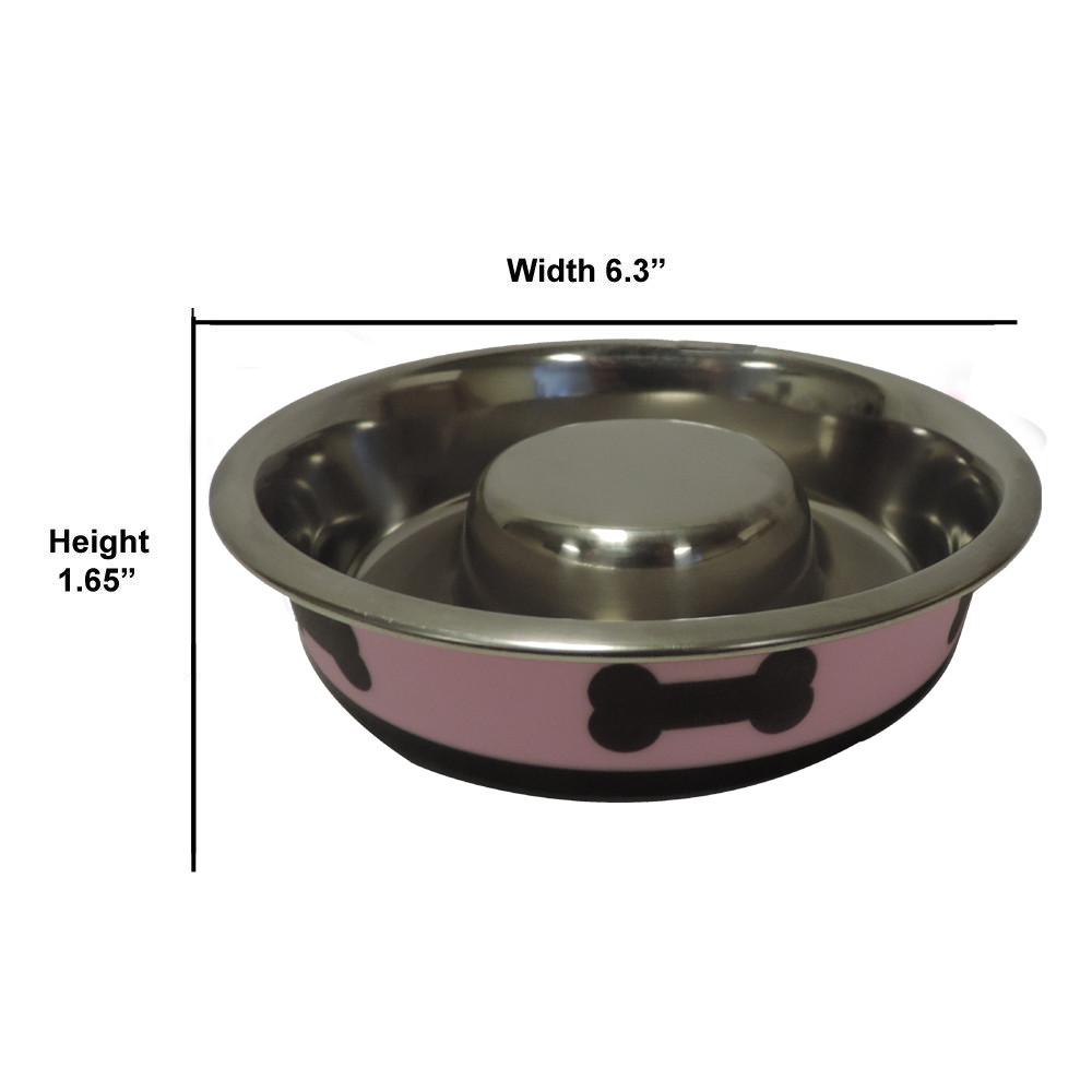 Boomer N Chaser Spill Proof Pet Fusion Slow Feeder Bowl In Hot