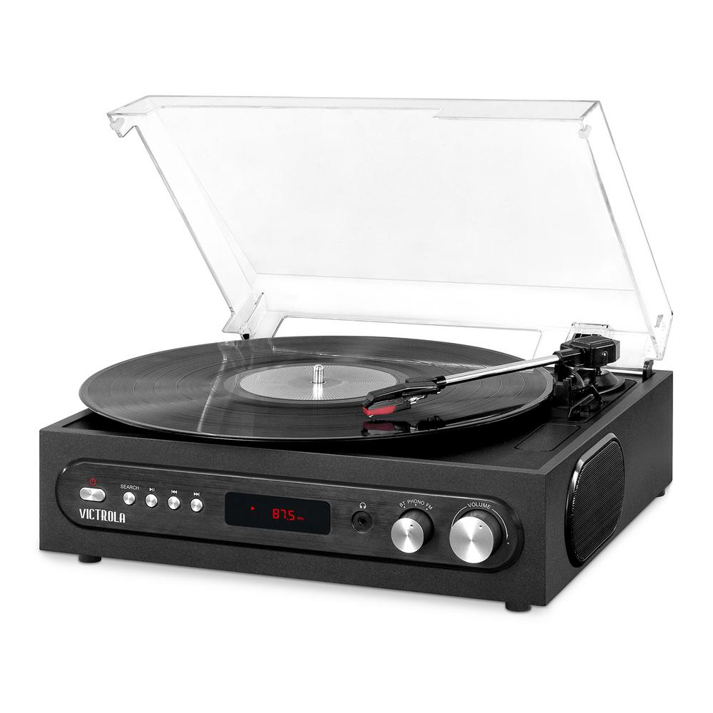 white bluetooth record player