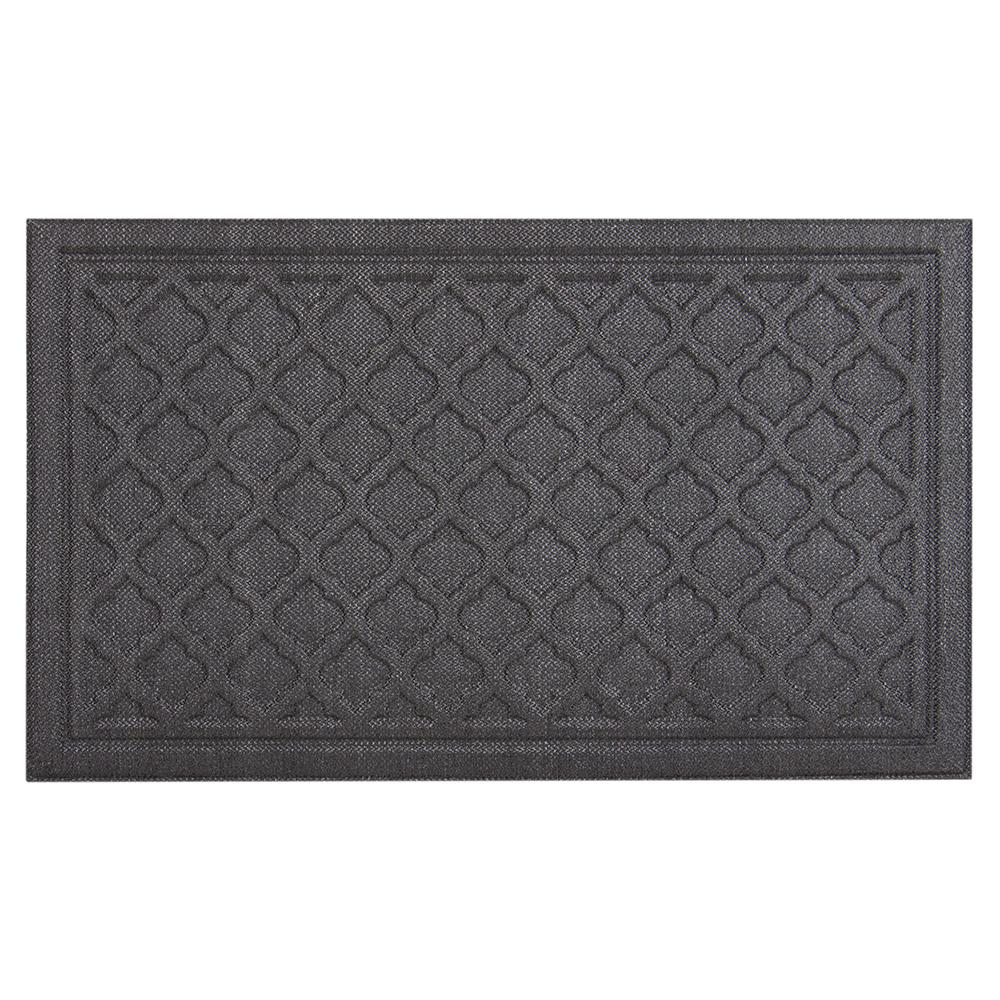 TrafficMASTER Quatrefoil Titanium 18 in. x 30 in. Door Mat 607212453
