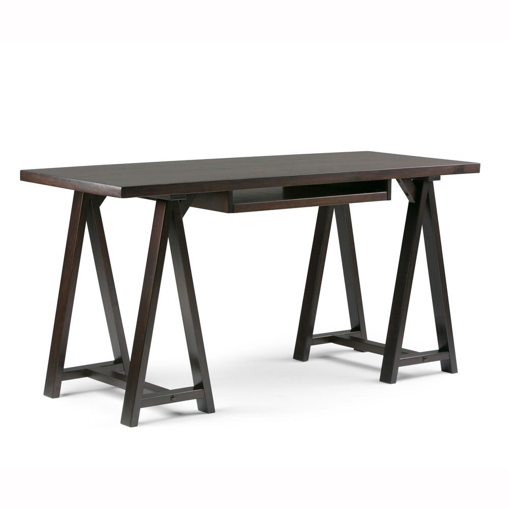 mission computer desk style prairie sawhorse dark chestnut brown desk mission computer desks home office furniture the depot mission computer desk style prairie sawhorse dark chestnut brown desk mission computer desks home office furniture the depot