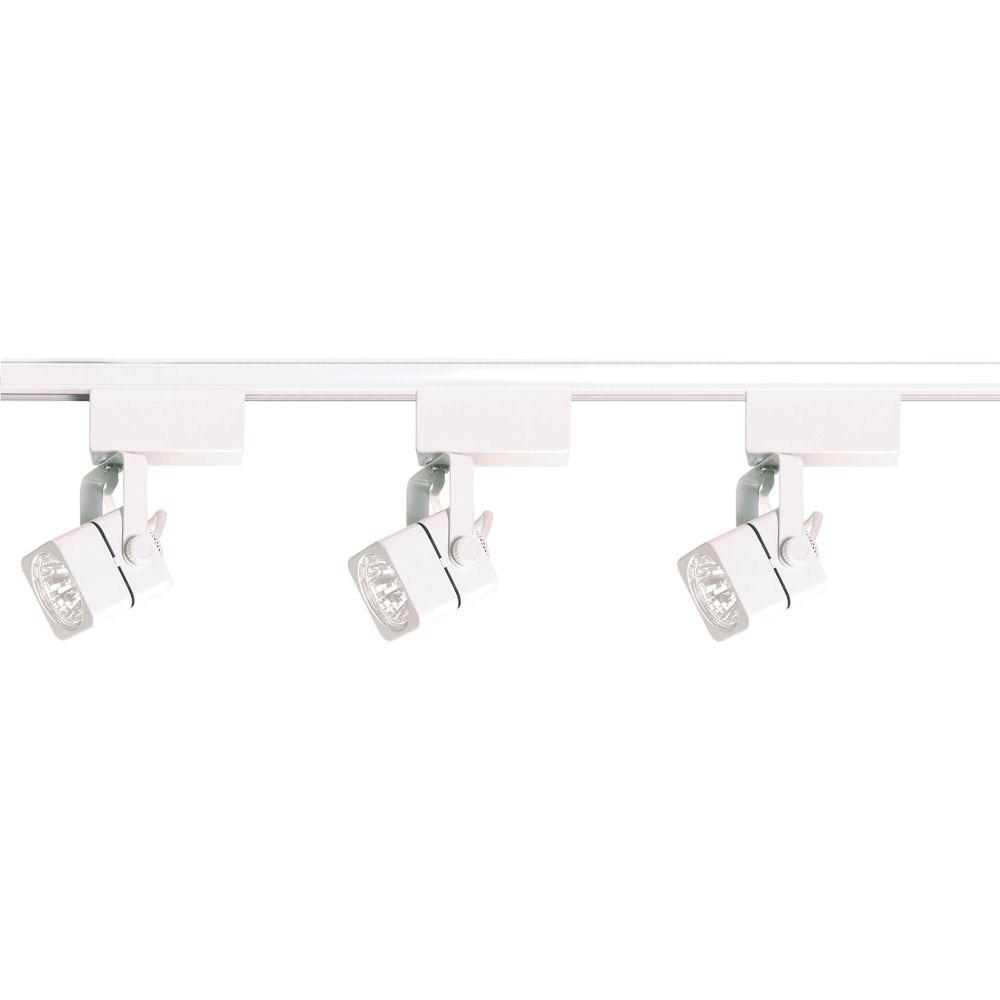Glomar 3 Light Mr16 White Square Low Voltage Track Lighting Kit Glomar 3 Light Mr16 White Square Low Voltage Track Lighting Kit