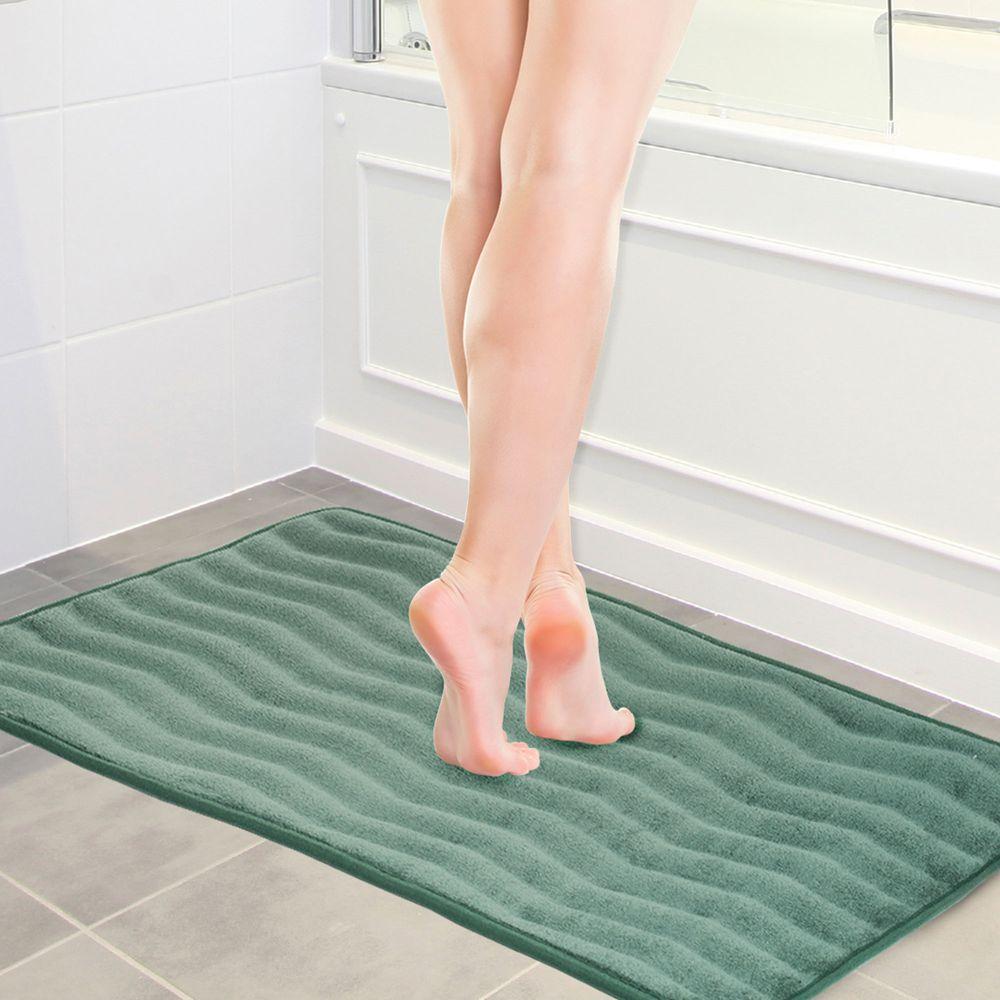 Lavish Home 2 Piece Green Memory Foam Bath Mat Set 67 10 G The