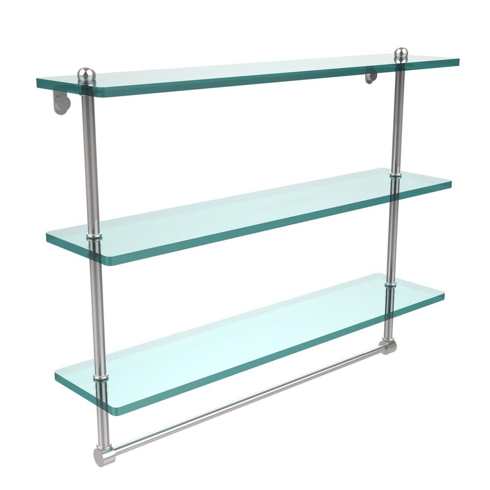 Allied Brass 22 In L X 18 H 5 W 3 Tier Clear Glass Bathroom Shelf With Towel Bar Polished Chrome Pr 22tb Pc The Home Depot - 18 Glass Bathroom Shelf Allied Brass 22 In L X 18 H 5 W 3 Tier Clear Glass Bathroom Shelf With Towel Bar Polished Chrome Pr 22tb Pc The Home Depot - 18 Glass Bathroom Shelf