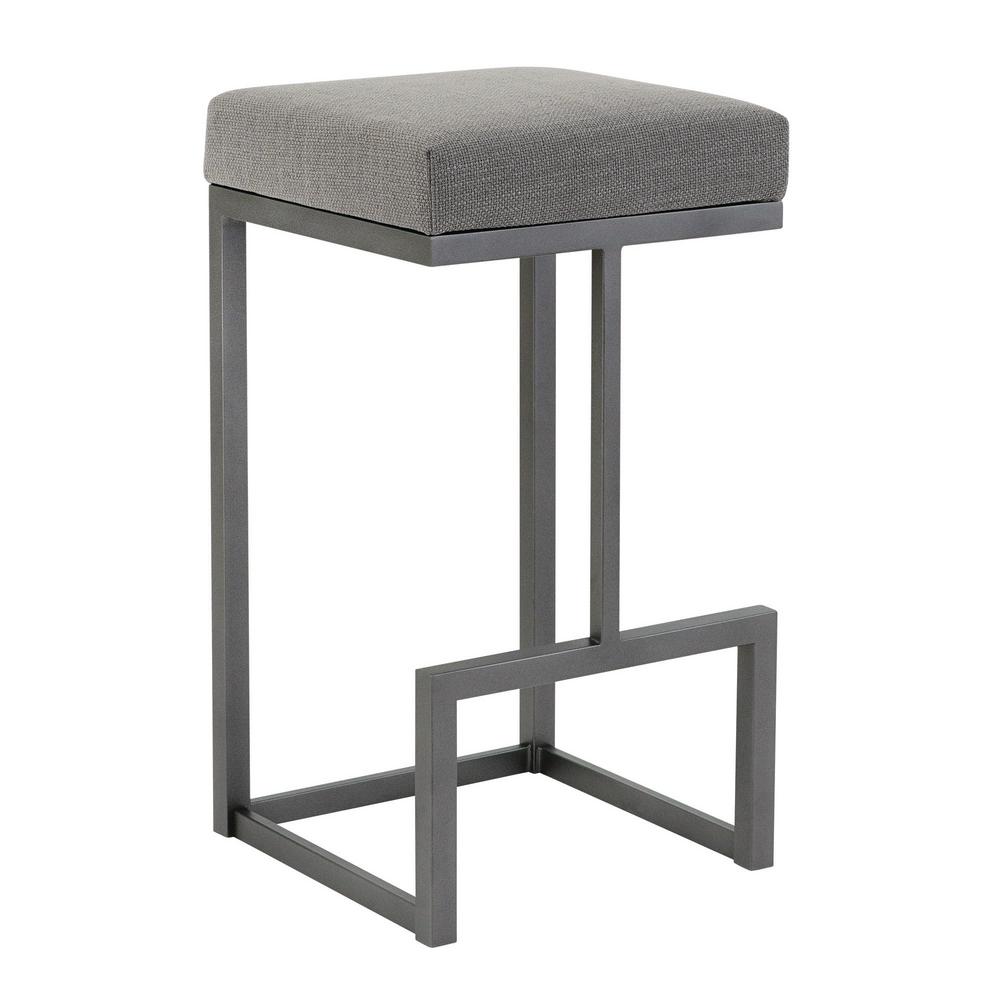 Taylor Gray Home Fortuna 30 In Loft Grey Fabric Backless Barstool Loft Grey Fabric Backless Barstool