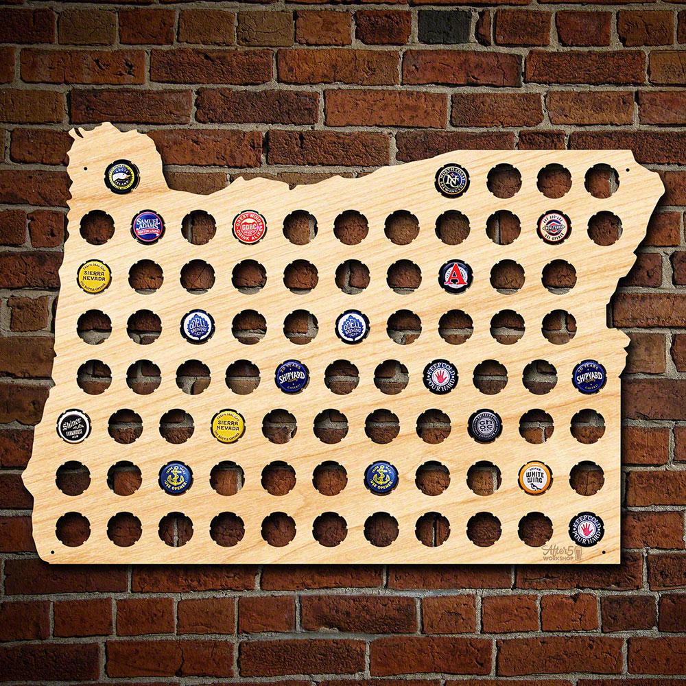 21 In X 14 5 Oregon Beer Cap Map Wall Decor