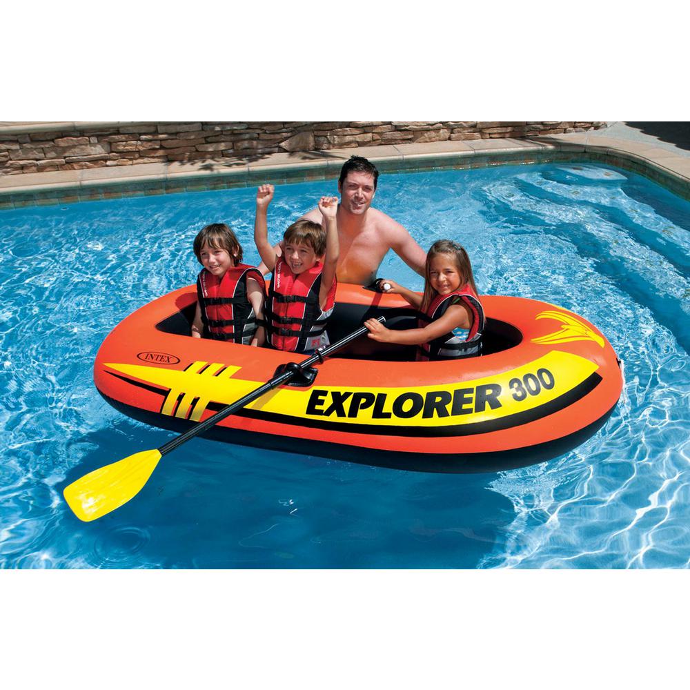 Intex Explorer 300 Inflatable Fishing 3 Person Raft Pool Boat With
