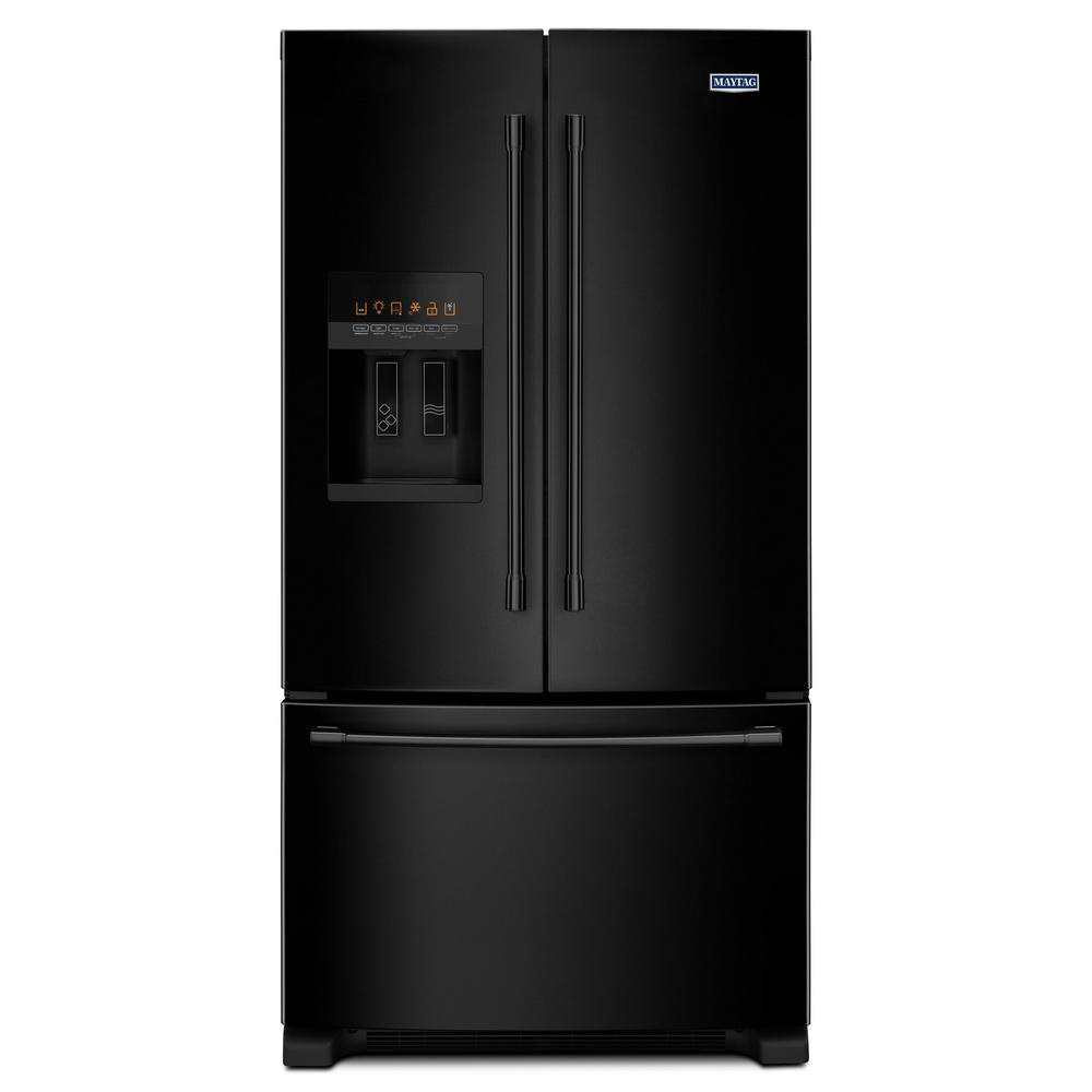 Whirlpool 25 Cu Ft French Door Refrigerator In Black Wrf555sdhb The Home Depot