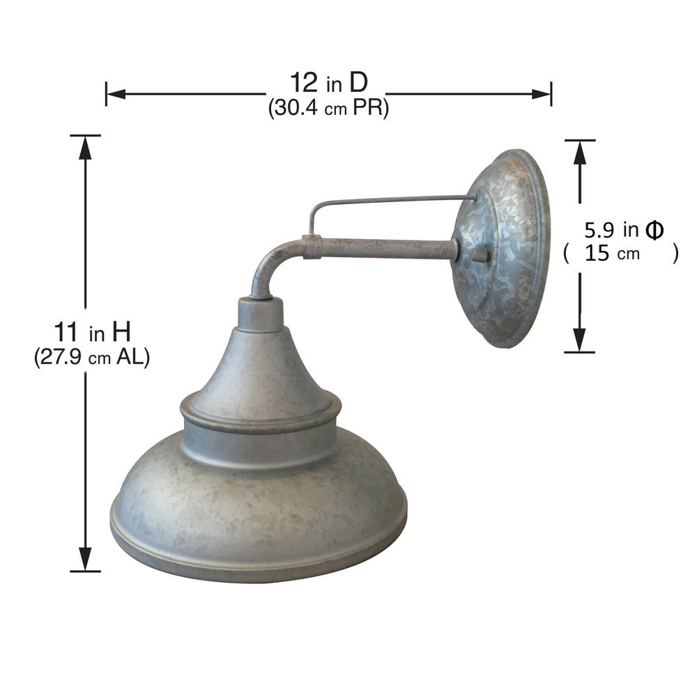 Hampton Bay Galvanized Outdoor Barn Light Wall Mount Sconce Outdoor Barn Light Wall Mount Sconce