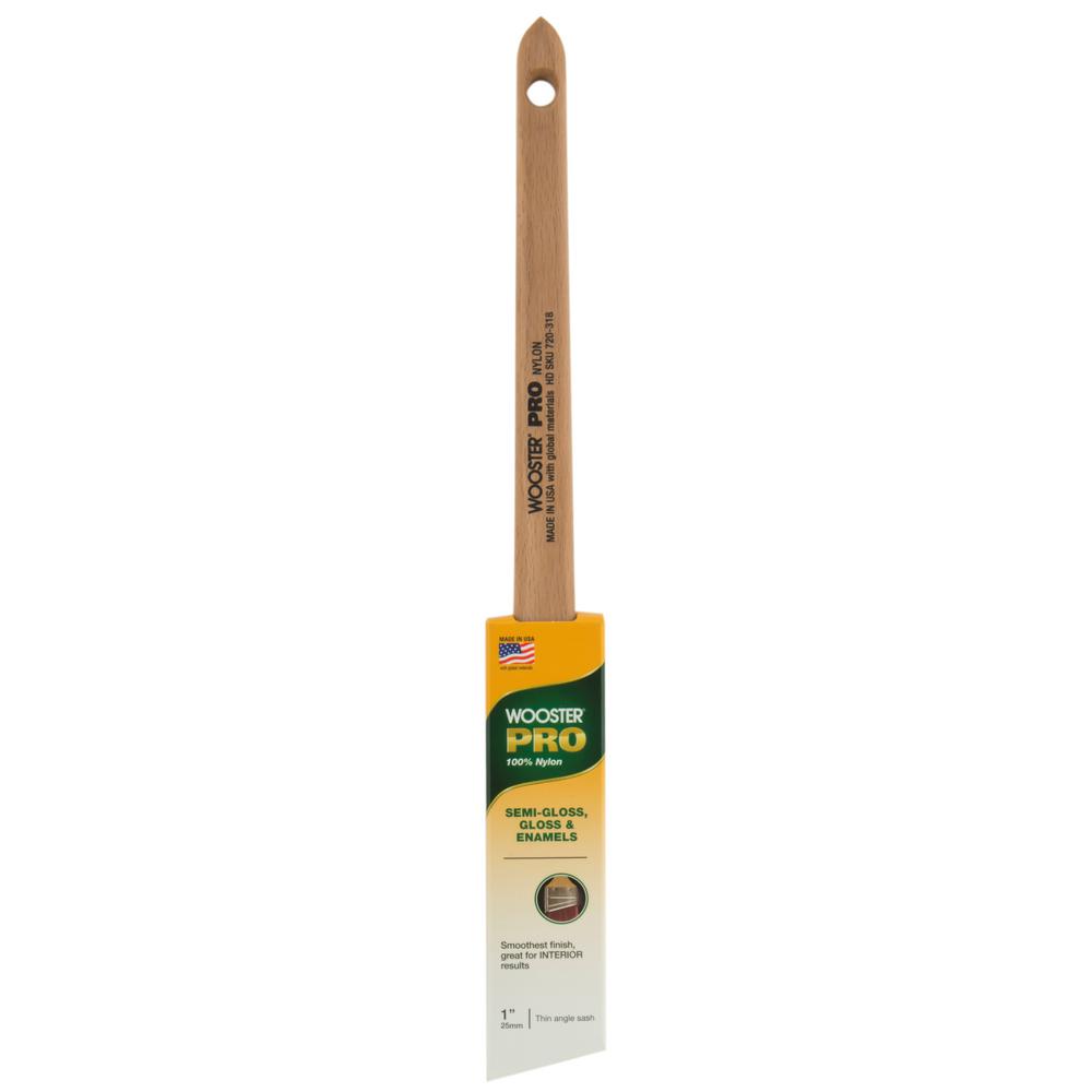 Wooster 1 in. Pro Nylon Thin Angle Sash Brush