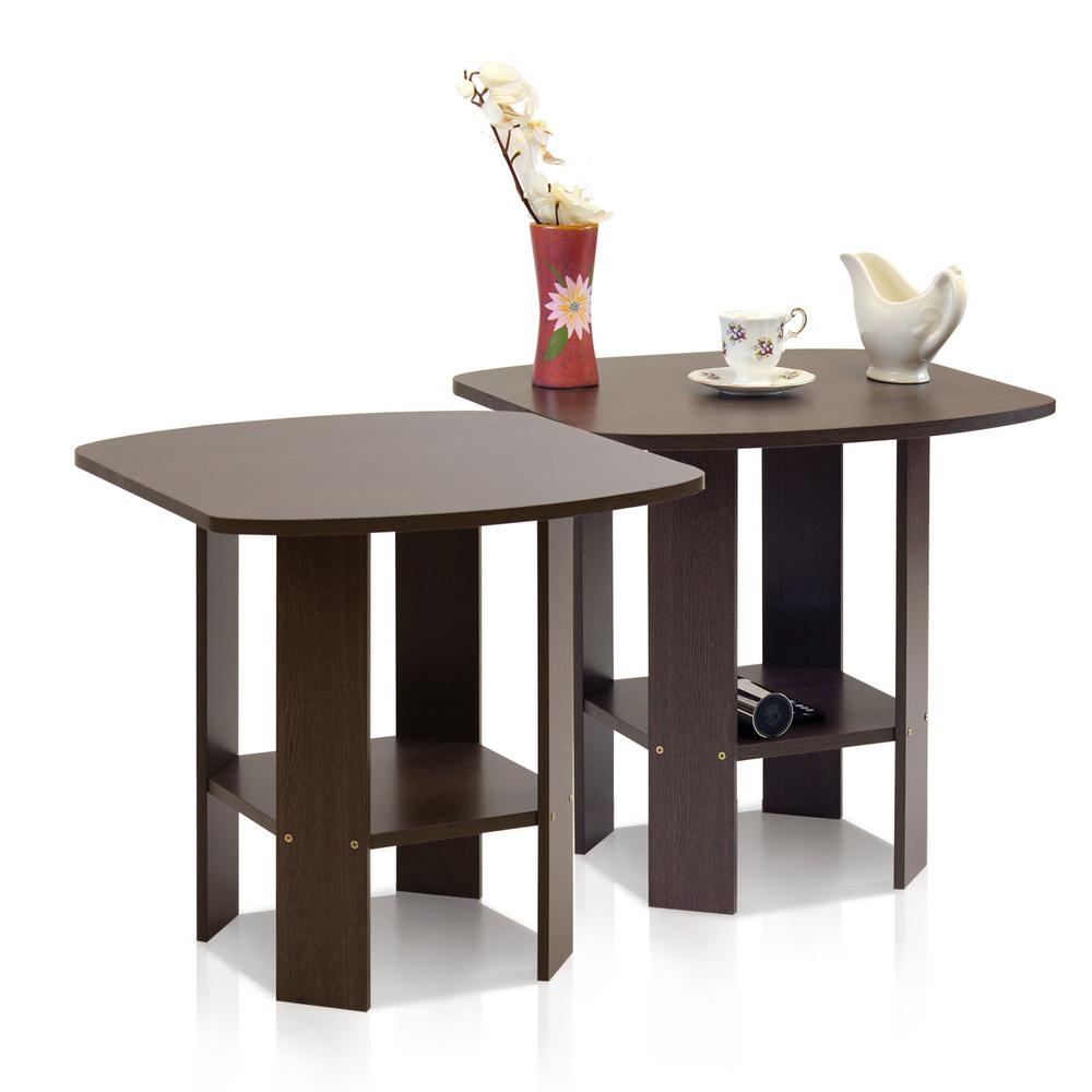 Furinno Simple Design Dark Brown End Table (2Set)211180DBR The