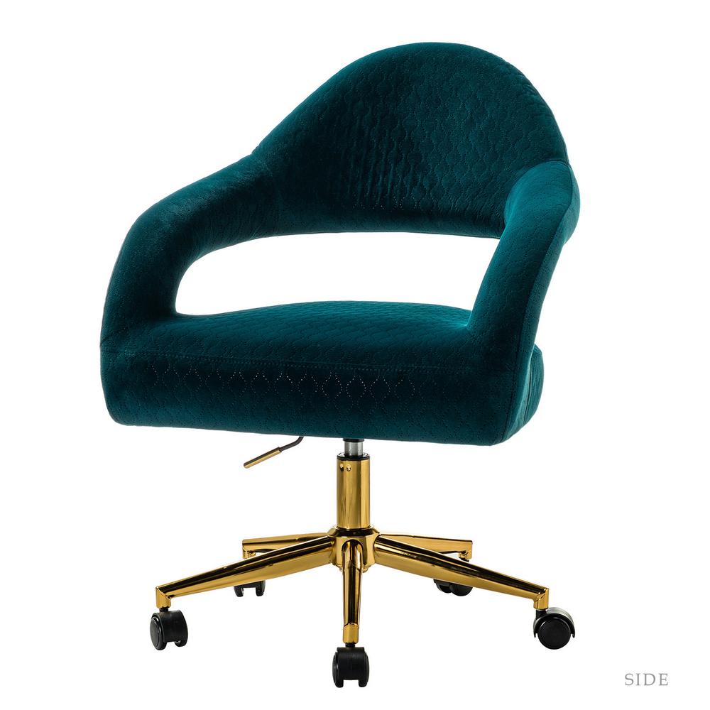 Lumisource Tania Black Task Chair Teal Velvet Oc Tania Bkvtl The Home Depot