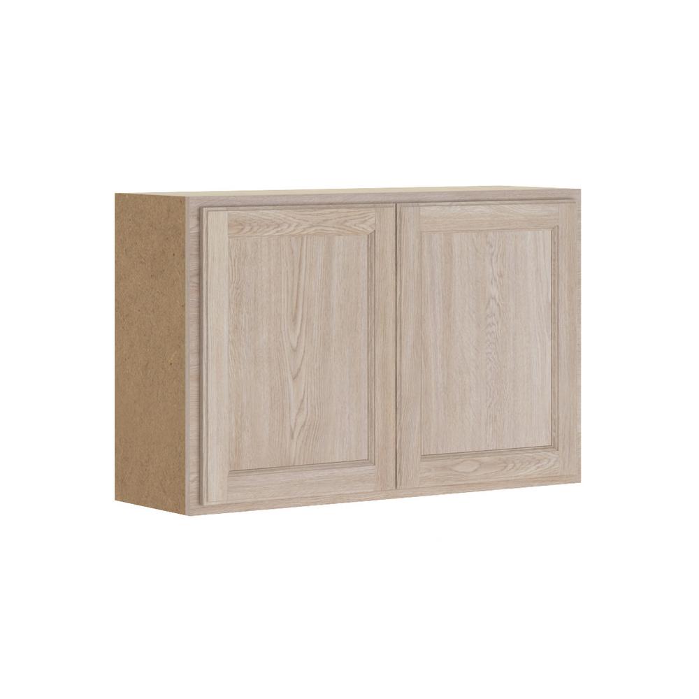 Hampton Bay Stratford Assembled 36x24x12 In Wall Bridge Cabinet Unfinished Oak
